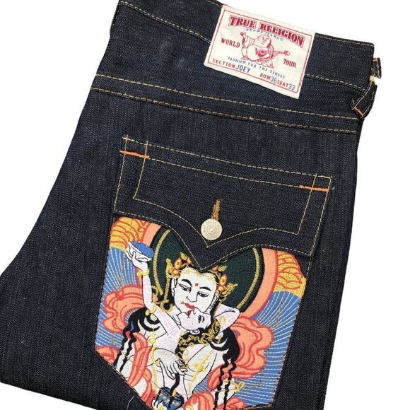 Brand New Vintage True Religion Embroidered Jeans Size 36 JOEY - Picture 11 of 14